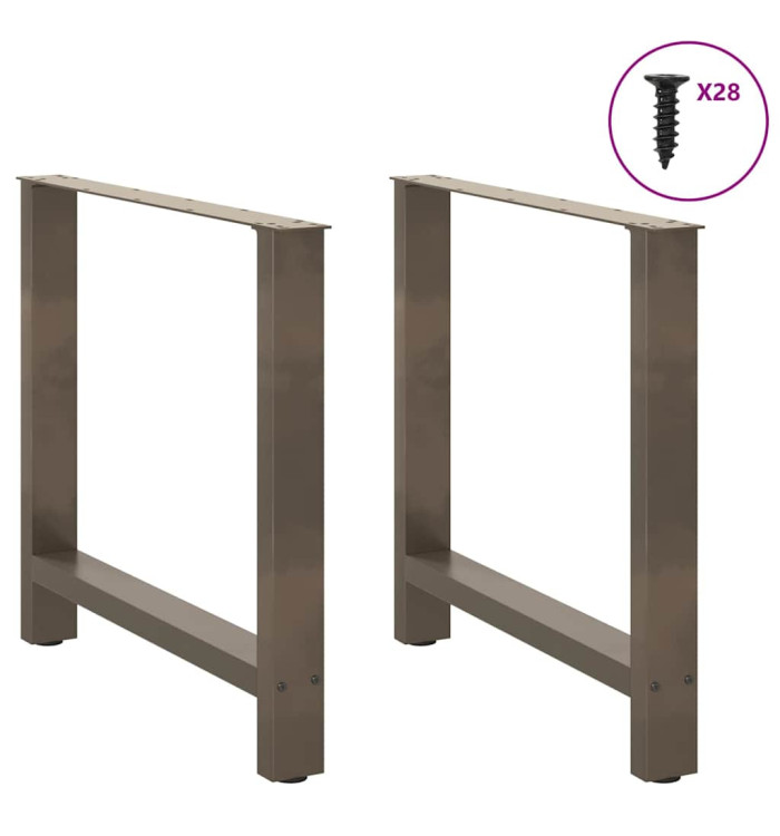 Pieds de table à manger en acier naturel 2 pièces 70 x (72-73) cm Acier | Mobilier & Déco
