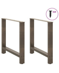 Pieds de table à manger en acier naturel 2 pièces 70 x (72-73) cm Acier | Mobilier & Déco
