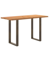 Table de bar rectangulaire en bois massif de chêne marron clair 180 x 80 x 112 cm | Mobilier & Déco