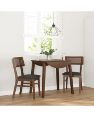 Chaises à manger coussins 2 pcs marron bois massif caoutchouc | Mobilier & Déco