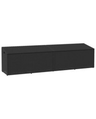 Boîte de rangement de jardin noir 220x50x58 cm résine tressée | Mobilier & Déco