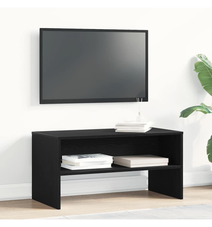 Meuble TV chêne noir 80x40x40 cm bois d'ingénierie | Mobilier & Déco