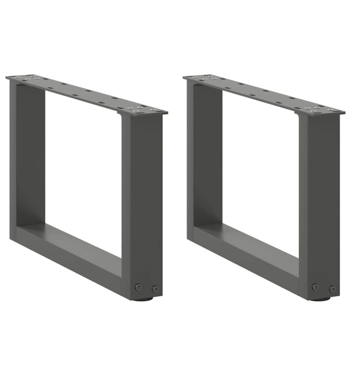 Pieds de table basse en U, 2 pièces, anthracite, 50 x (30-31) cm, acier | Mobilier & Déco