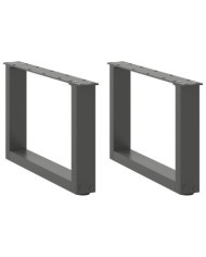 Pieds de table basse en U, 2 pièces, anthracite, 50 x (30-31) cm, acier | Mobilier & Déco