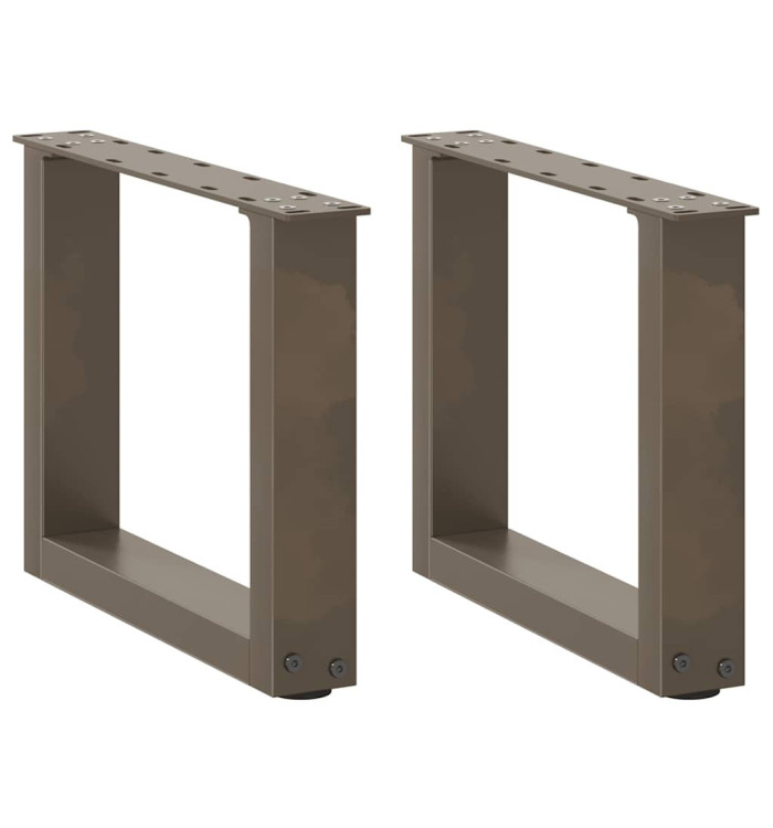 Pieds de table basse en U 2 pièces Acier naturel 30 x (30-31) cm Acier | Mobilier & Déco