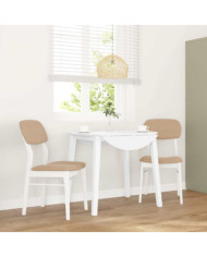 Chaises à manger coussins 2 pcs blanc bois massif caoutchouc | Mobilier & Déco