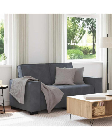 Canapé à 2 places Gris foncé 120 cm Velours | Mobilier & Déco
