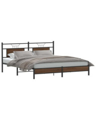Cadre de lit sans matelas chêne marron 183x203 cm | Mobilier & Déco