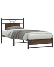 Cadre de lit sans matelas chêne marron 90x200cm bois ingénierie | Mobilier & Déco