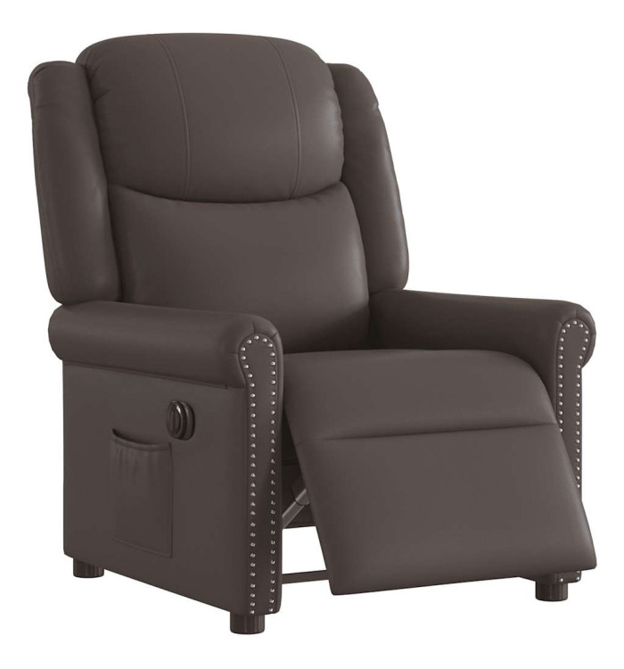 Fauteuil inclinable électrique Marron brillant Similicuir | Mobilier & Déco