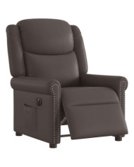 Fauteuil inclinable électrique Marron brillant Similicuir | Mobilier & Déco