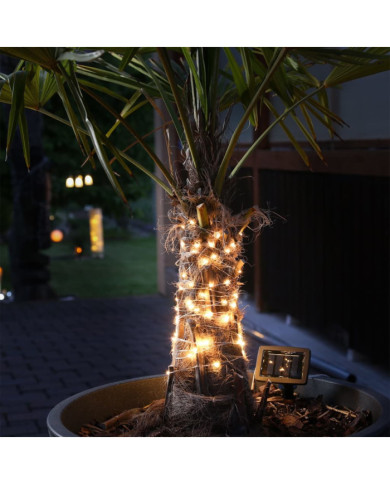 HI Cordon lumineux solaire LED de jardin 20 m cuivre | Mobilier & Déco