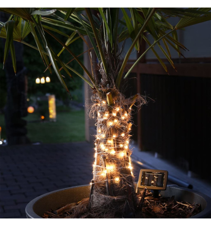 HI Cordon lumineux solaire LED de jardin 20 m cuivre | Mobilier & Déco
