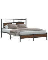 Cadre de lit sans matelas chêne marron 150x200 cm | Mobilier & Déco