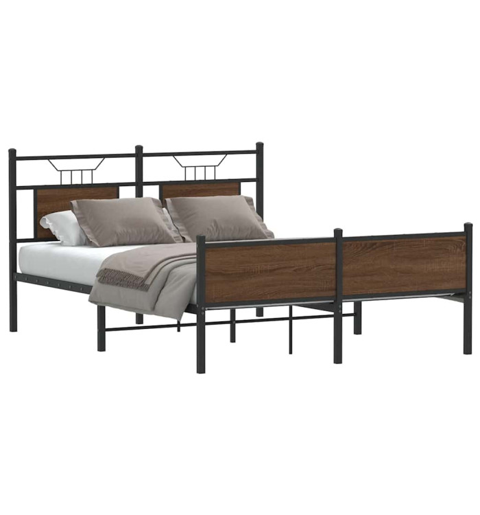 Cadre de lit sans matelas chêne marron 140x200 cm | Mobilier & Déco