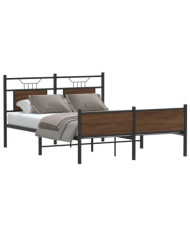 Cadre de lit sans matelas chêne marron 140x200 cm | Mobilier & Déco