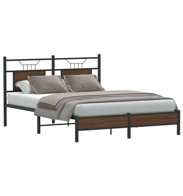 Cadre de lit sans matelas chêne marron 137x190 cm | Mobilier & Déco