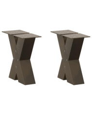 Pieds de table basse en forme de X, 2 pièces, acier naturel, 40 x (30-31) cm | Mobilier & Déco