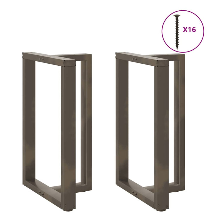 Pieds de table de bar en T, 2 pièces, noir, 60 x 35 x (90-91) cm, acier | Mobilier & Déco