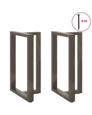 Pieds de table de bar en T, 2 pièces, noir, 60 x 35 x (90-91) cm, acier | Mobilier & Déco