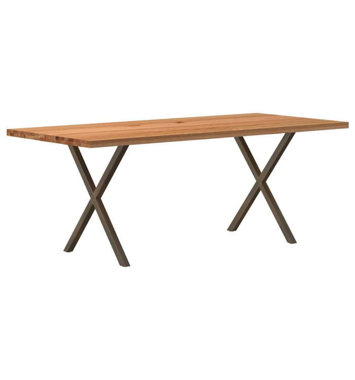 Table à manger marron clair bois de chêne massif rectangulaire | Mobilier & Déco