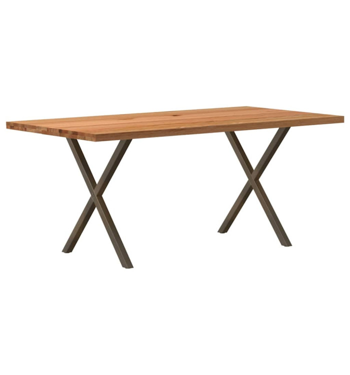 Table à manger marron clair bois de chêne massif rectangulaire | Mobilier & Déco