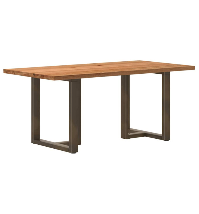 Table à manger marron clair bois de chêne massif rectangulaire | Mobilier & Déco