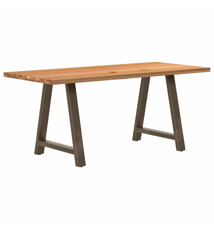 Table à manger marron clair bois de chêne massif rectangulaire | Mobilier & Déco