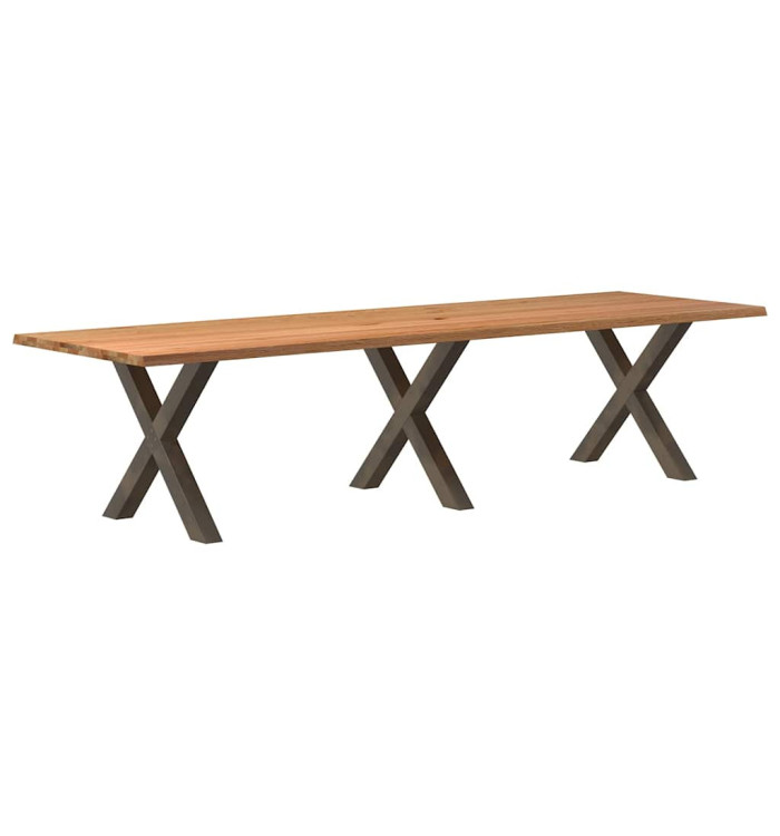 Table à manger marron clair bois de chêne massif rectangulaire | Mobilier & Déco