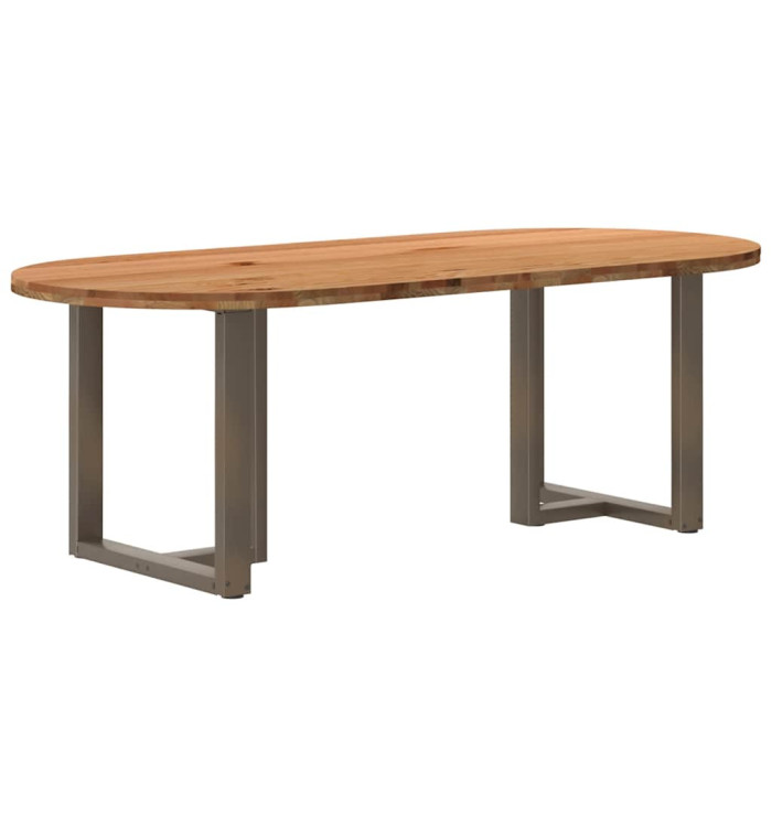 Table à manger 220x100x74 cm bois de chêne massif ovale | Mobilier & Déco