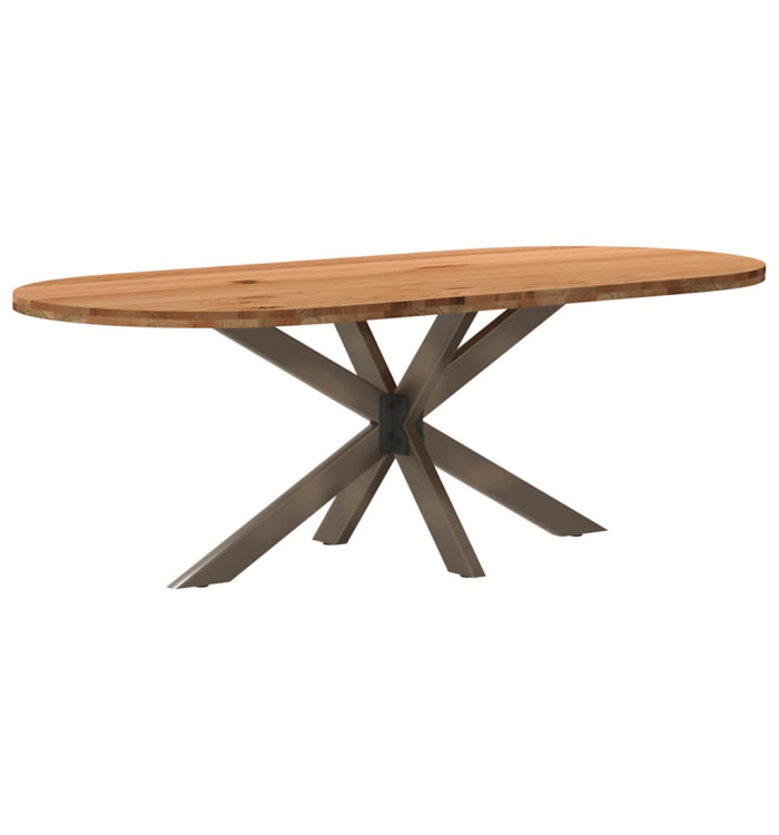 Table à manger 220x100x74 cm bois de chêne massif ovale | Mobilier & Déco