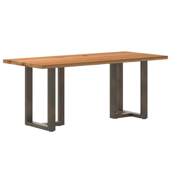 Table à manger marron clair bois de chêne massif rectangulaire | Mobilier & Déco