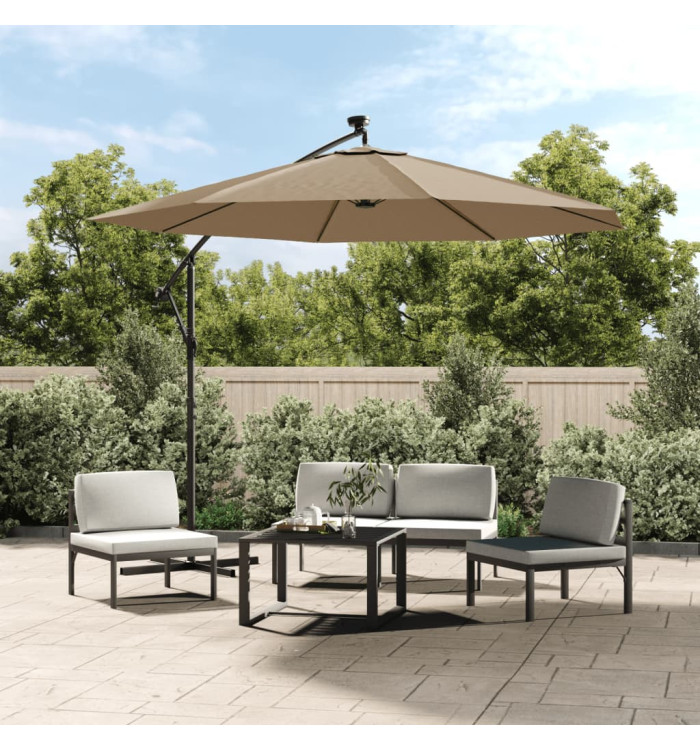 Tissu de remplacement pour parasol déporté Taupe 350 cm | Mobilier & Déco