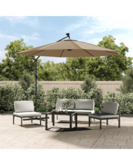 Tissu de remplacement pour parasol déporté Taupe 350 cm | Mobilier & Déco