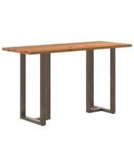 Table de bar marron clair bois de chêne massif rectangulaire | Mobilier & Déco