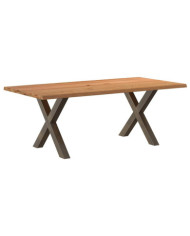 Table à manger bord naturel bois massif chêne rectangulaire | Mobilier & Déco