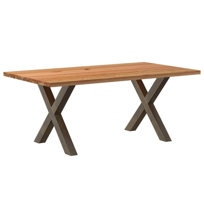 Table à manger marron clair bois de chêne massif rectangulaire | Mobilier & Déco