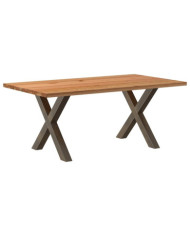 Table à manger marron clair bois de chêne massif rectangulaire | Mobilier & Déco