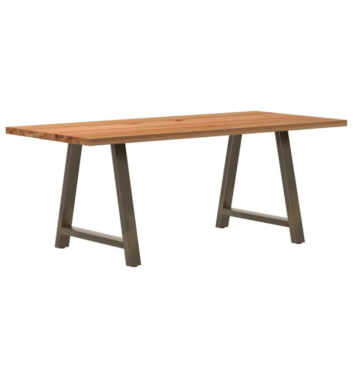 Table à manger marron clair bois de chêne massif rectangulaire | Mobilier & Déco