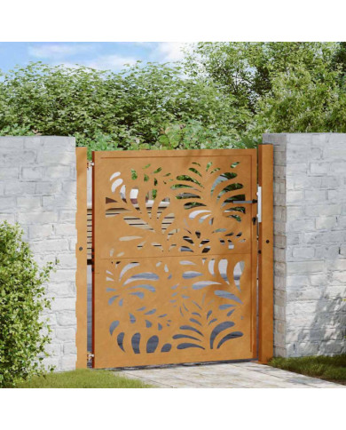 Porte jardin acier résistant aux intempéries conception vague | Mobilier & Déco