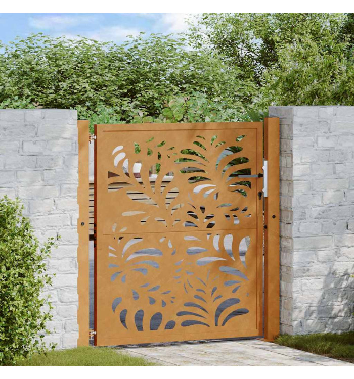 Porte jardin acier résistant aux intempéries conception vague | Mobilier & Déco