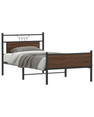 Cadre de lit sans matelas chêne marron 100x190 cm | Mobilier & Déco