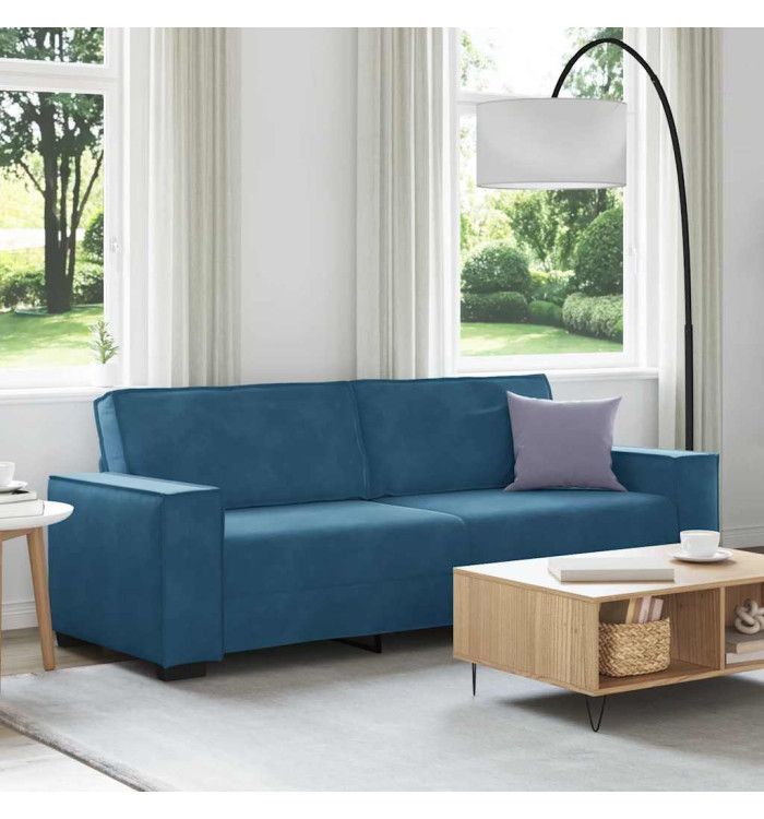 Canapé à 3 places Bleu 180 cm Velours | Mobilier & Déco