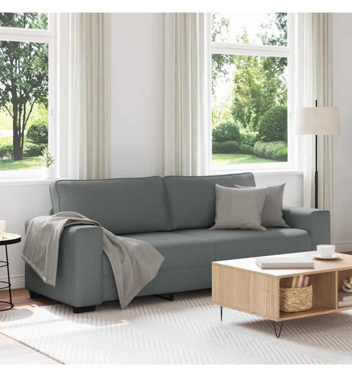 Canapé à 3 places gris foncé 180 cm tissu | Mobilier & Déco