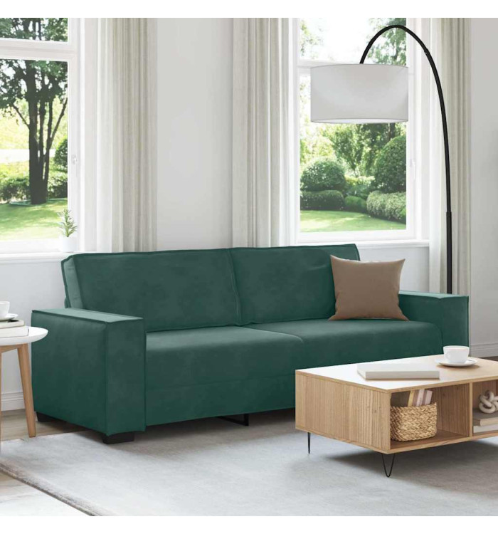 Canapé à 3 places Vert foncé 180 cm Velours | Mobilier & Déco