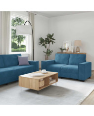 Ensemble de canapés 3 pcs avec coussins Bleu Velours | Mobilier & Déco