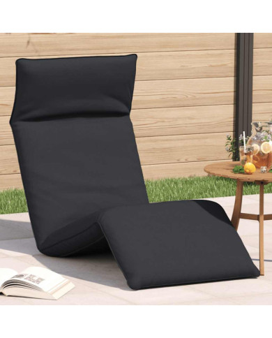 Chaise longue pliante noir 175x54x8,5 cm tissu oxford | Mobilier & Déco