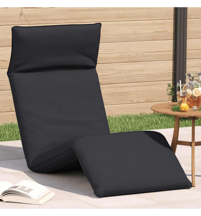 Chaise longue pliante noir 175x54x8,5 cm tissu oxford | Mobilier & Déco