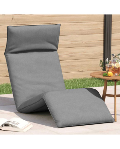 Chaise longue pliante gris 175x54x8,5 cm tissu oxford | Mobilier & Déco