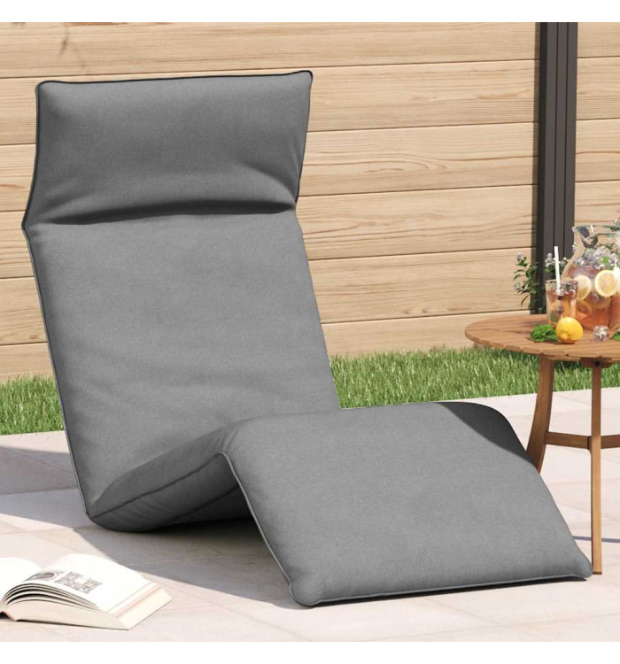 Chaise longue pliante gris 175x54x8,5 cm tissu oxford | Mobilier & Déco